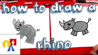 How To Draw A Cartoon Rhino [upl. by Ledah131]