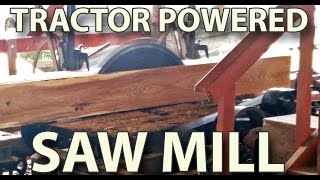 Tractor powered sawmill  PTO sawmill from late 1800s  Tuckahoe steam and gas show [upl. by Akenit]