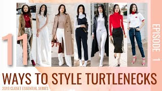 11 Ways to Style Turtlenecks  Closet Essential 1 [upl. by Anirret]