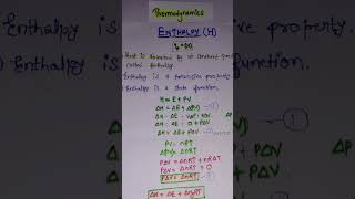 change in enthalpy derivationThermodynamicsclass11th [upl. by Nylicaj]