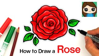 How to Draw an Open Rose EASY [upl. by Htebazil]