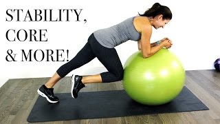 CORE amp MORE Stability Ball WORKOUT  Intermediate Level [upl. by Darb]