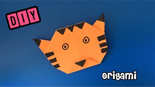 ✮ TIJGER VOUWEN MET PAPIER MAKKELIJK ✮ Vouwblaadjes vouwen ✮ Knutselen met papier  Origami Easy [upl. by Ilellan528]