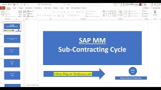 SAP MM Sub Contracting process full overview explanation with examplesBeginners [upl. by Eloccin]