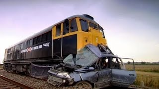 Car hit by train  Safety Message HQ  Top Gear  Series 9  BBC [upl. by Pelpel]