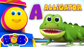 Animals ABC Song  Preschool Learning Videos  Childrens Music  Nursery Rhymes  Bob The Train [upl. by Alana848]