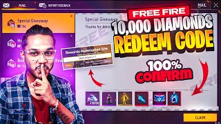 10000 Diamonds Free Fire Redeem Code 🥳 [upl. by Akinar996]