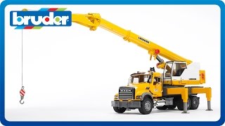 Bruder Toys Mack Granite Liebherr Crane Truck 02818 [upl. by Esserac130]