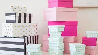 DIY Paper Covered Boxes [upl. by Einohtna]