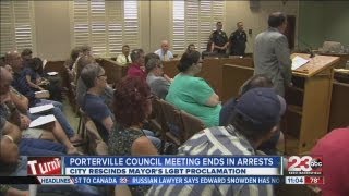 Porterville council meeting ends in arrests [upl. by Ardnuahs]