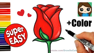 How to Draw  Color a Rose Super EASY Realistic [upl. by Mathilde]