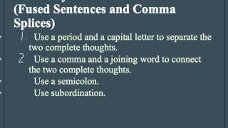 Fused Sentences amp Comma Splices [upl. by Waneta]