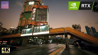 Cyberpunk 2077 Walking Tour  Wellsprings  Futuristic City Ambience  4K Ultra Max Graphics RTX [upl. by Marcello]