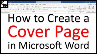 How to Create a Cover Page in Microsoft Word BuiltIn amp Custom [upl. by Kcirdde]