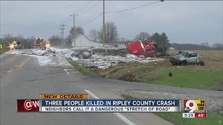 Fatal crash with semi kills 3 on US 50 in Ripley County Indiana [upl. by Schaefer61]