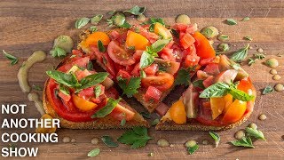 how to make FRESH TOMATO BRUSCHETTA [upl. by Ysor]