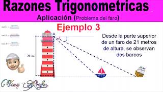 Razones Trigonométricas Ángulos de Depresión Ejemplo 3 [upl. by Dorothi]