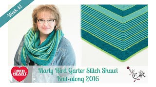 Marly Bird Garter Stitch Shawl Knitalong Week 1 [upl. by Nayt332]