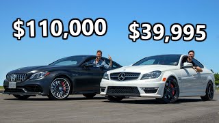 2020 MercedesAMG C63 S vs 2013 Mercedes C63 AMG  Cheap Meets Steep [upl. by Ahsyle392]