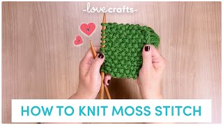 How to Knit  Moss Stitch for ABSOLUTE beginners [upl. by Ynabe]