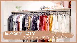 EASY DIY OPEN WARDROBE  HOW TO ON A BUDGET [upl. by Kerek633]