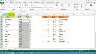 Excel  358  Rangliste bei Sportereignis  AGGREGAT [upl. by Anegal362]