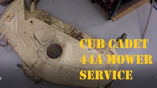 Cub Cadet 44A Mower Deck Service [upl. by Aneeroc]