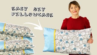 How to Sew a Pillowcase  Pillowcase Sewing Beginner Tutorial  DIY [upl. by Ailem489]