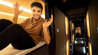 TRYING an OVERNIGHT CAPSULE HOTEL BUS [upl. by Elnukeda]