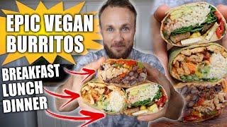 3 HIGH PROTEIN VEGAN BURRITOS  EASY RECIPES 🌱🌯🔥 [upl. by Fachini]