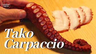 quotTako Carpaccioquot Thinly Sliced Octopus by Japanese Sushi Chef [upl. by Enelec]