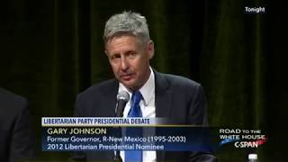 Gary Johnson booed at the Libertarian Debate for Supporting Drivers Licenses [upl. by Anaizit]