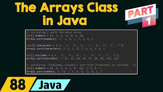 The Arrays Class in Java Part 1 [upl. by O'Neil]