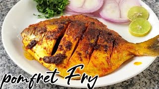 Pomfret Fry Recipe  Fish Recipes  How To Clean And Cut Pomfret [upl. by Morgan]