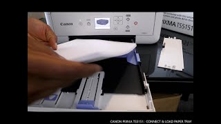 CANON PIXMA TS5151 CONNECT amp LOAD PAPER TRAY [upl. by Idnek]