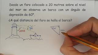 Problema de ángulo de depresión trigonometría [upl. by Loris]