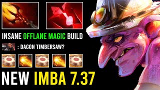 How to Play Offlane Timbersaw in 737 with Level 5 Dagon  Bloodstone Insane Magical New IMBA Dota 2 [upl. by Anasxor704]