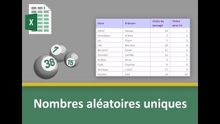 Générer des nombres aléatoires uniques sans VBA Excel [upl. by Rider]