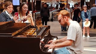 BOHEMIAN RHAPSODY Piano Performance at Rome Airport Passengers are shocked 😮 [upl. by Sucramad]