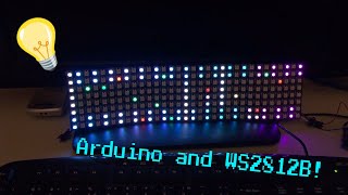 Arduino WS2812B 32x8 RGB LED flexible matrix test [upl. by Ut]