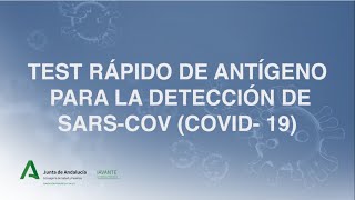 Test rápido de antígeno para la detección del SARSCoV COVID19 [upl. by Gino]