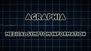 Agraphia Medical Symptom [upl. by Lynnell]