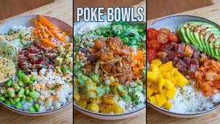 Tres Poke Bowls perfectos hechos en casa [upl. by Eira]