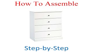 How to assemble Sauder Parklane Transitional 4Drawer Chest Soft White or Espresso Finish [upl. by Eelyma]