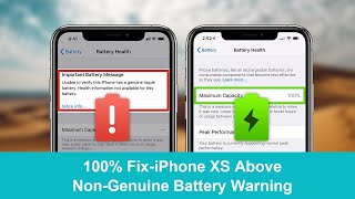 100 FixiPhone NonGenuine Battery Warning of Important Battery Message [upl. by Palila]