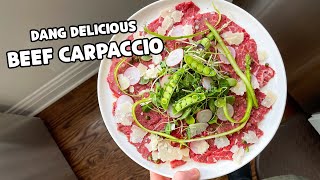 Making Beef Carpaccio at Home Raw Italianstyle Beef [upl. by Jovitah]