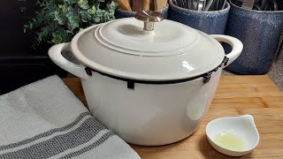 How to season an Enameled Cast Iron Dutch Oven  TRAMONTINA [upl. by Natloz]