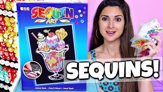 PAINTING WITH SEQUINS Sequin Art Kit Demo amp Review  SoCraftastic [upl. by Abeu]