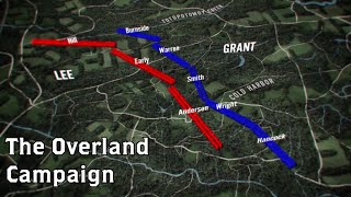 The Wilderness to Cold Harbor Grants Overland Campaign Animated Battle Map [upl. by Llekim]