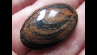 Polishing a Tiger Eye Stone Cabochon step by step in detail [upl. by Crowe]